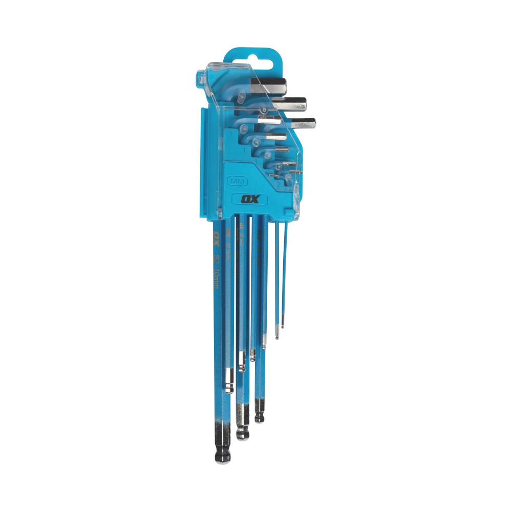 OX Pro Hex Allen Key Long 9pc Set