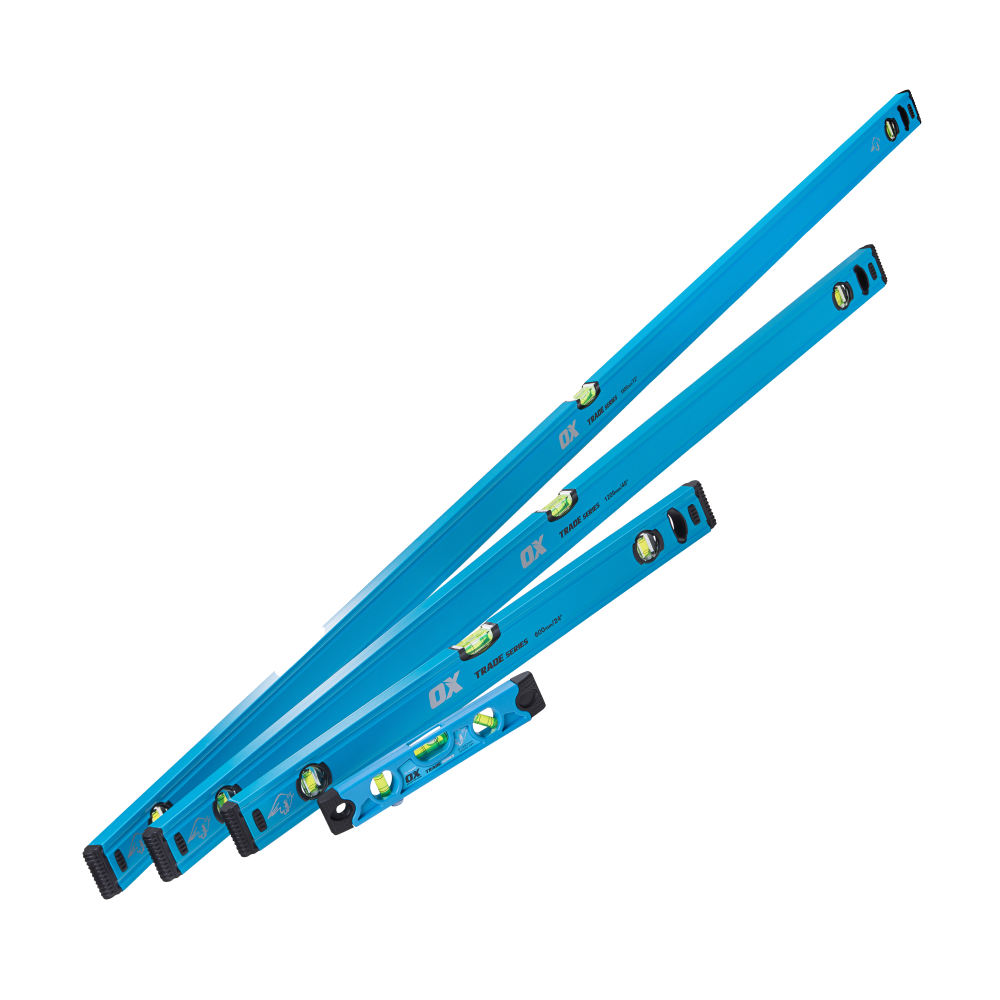 Trade 4 Piece Level Set - Includes 600mm, 1200mm, 1800mm & Torpedo Levels