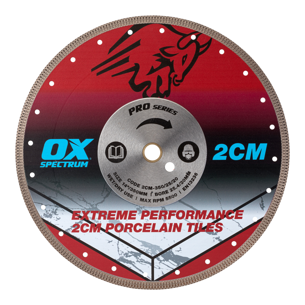 OX Pro 2CM Porcelain Cutting Blade - 350/25.4/20mm
