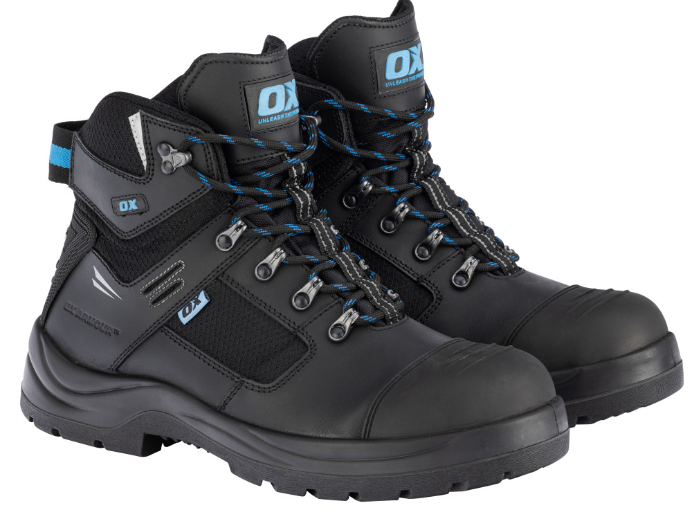 OX Innovation Black Safety Boots - Size 9