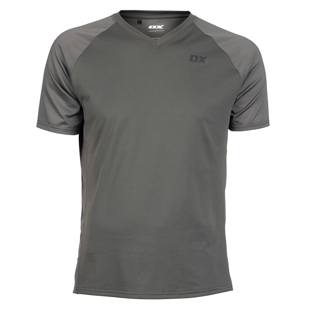 OX Ultra Engineered V Neck T-Shirt Grey - L