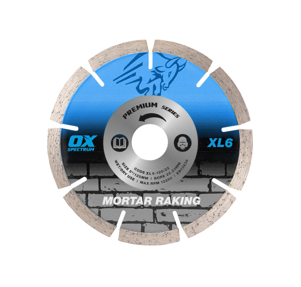 OX Spectrum Trade XL Mortar Raking Diamond Blade - 125/22.23mm