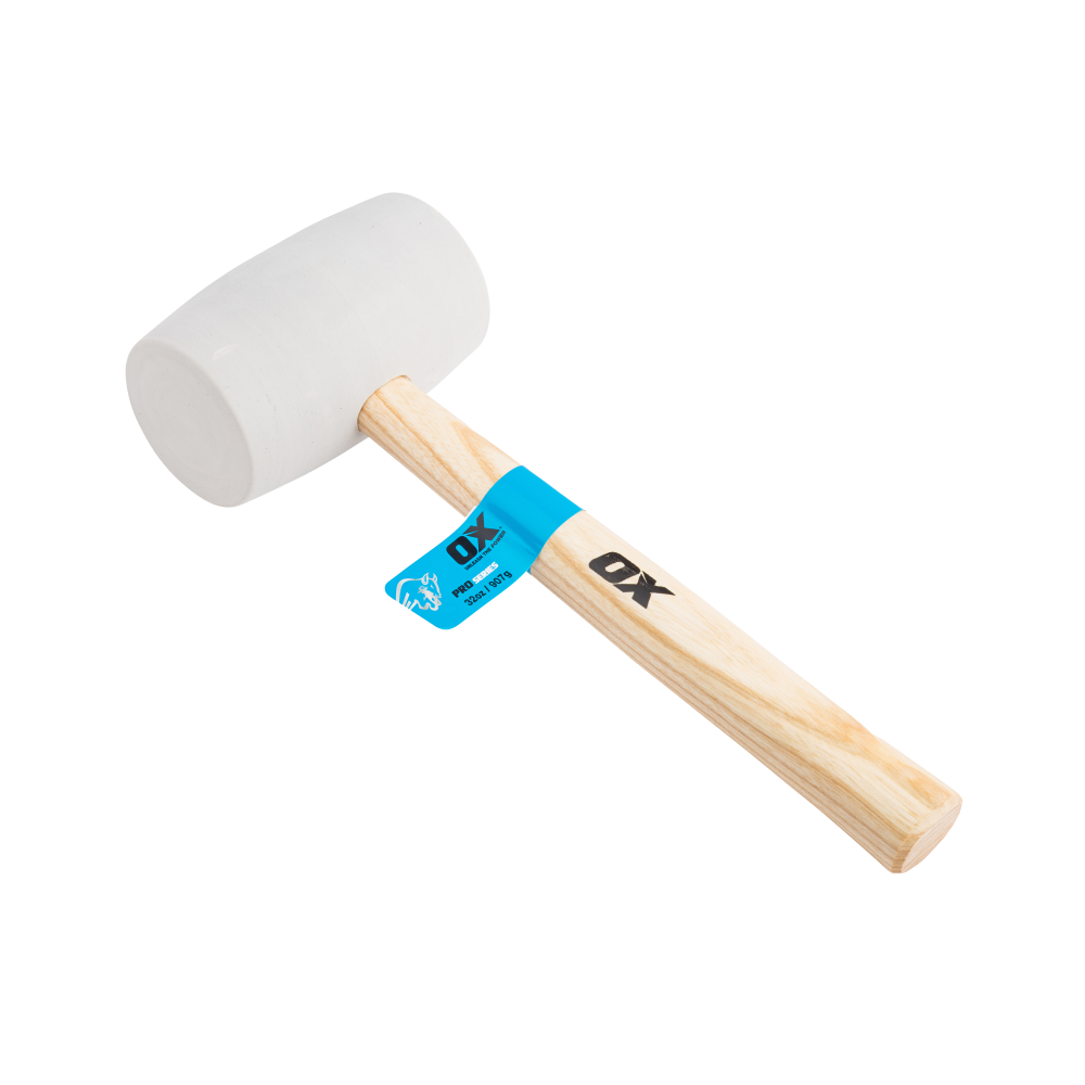OX Pro White Rubber Mallet - 32oz / 907g
