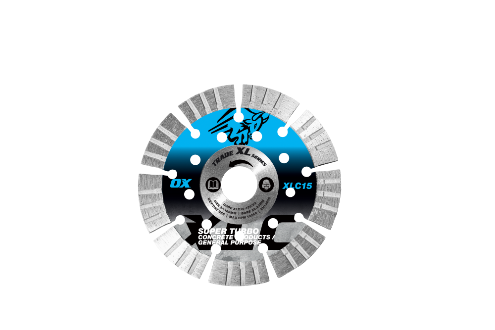 Trade XL 15mm Turbo Segmented Diamond Blade - Concrete & GP - 125/22.23mm