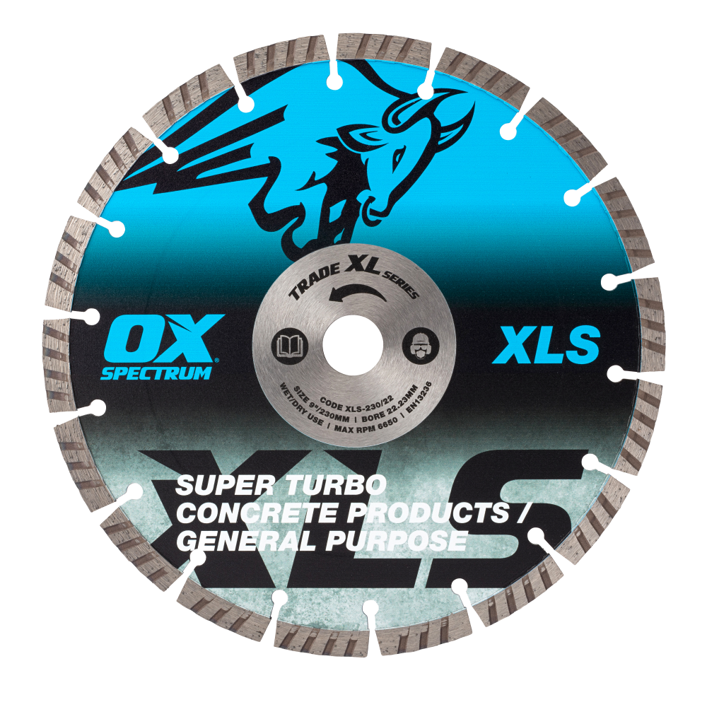 OX Trade XL Super - Turbo Segmented Diamond Blade - Concrete & GP - 230/22.23mm