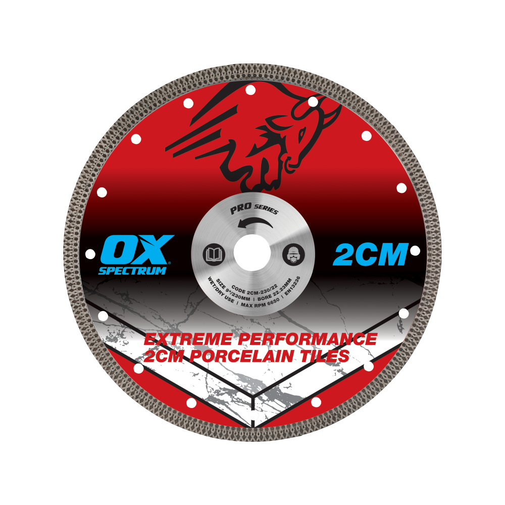 OX Pro 2CM Porcelain Cutting Blade - 230/25.4mm