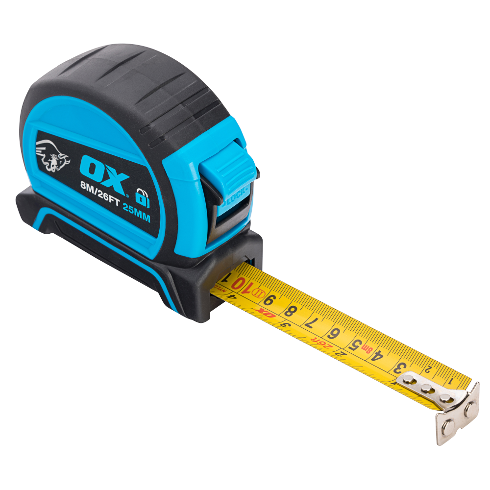 OX Pro Dual Auto Lock Tape Measure - 8m / 26ft - Image 3