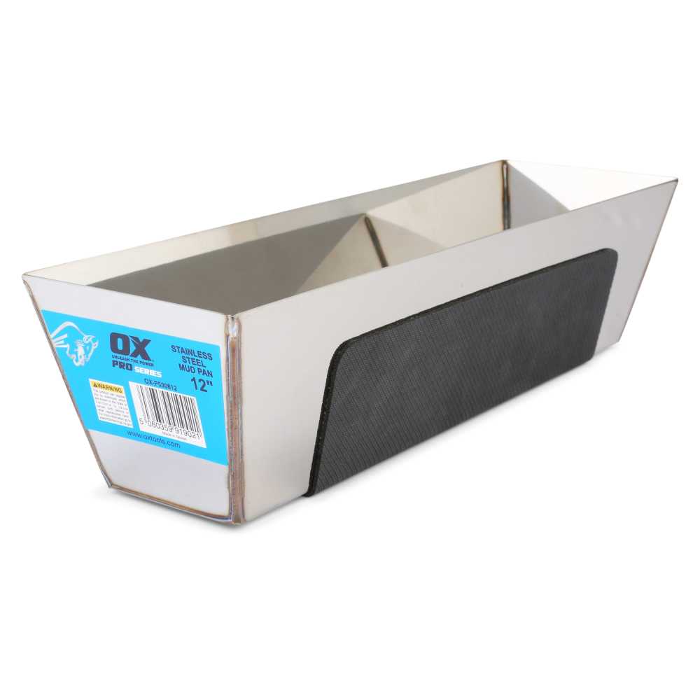 OX Pro Stainless Steel Mud Pan, 12"